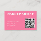 Retro Groovy Roze & Groen Abstracte make-up artist Visitekaartje (Achterkant)