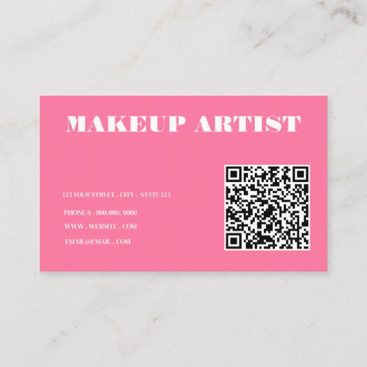 Retro Groovy Roze & Groen Abstracte make-up artist Visitekaartje (Achterkant)