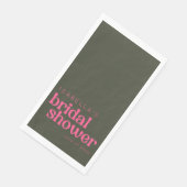 Retro Groovy Roze Groen Bruiloft Feest Custom  Servet (Hoek)