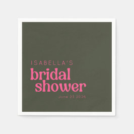 Retro Groovy Roze Groen Vrijgezellenfeest Aangepas Servet