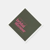 Retro Groovy Roze Groen Vrijgezellenfeest Aangepas Servet (Hoek)