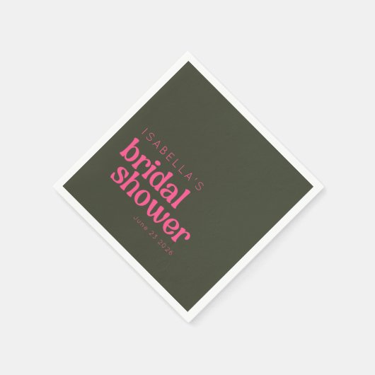 Retro Groovy Roze Groen Vrijgezellenfeest Aangepas Servet (Hoek)