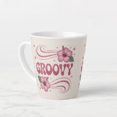Retro Groovy Roze Hibiscus Latte Mokkop Mok (Linkerhoek)