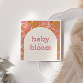 Retro Groovy Roze Hippie Baby in Bloom | Boho Servet