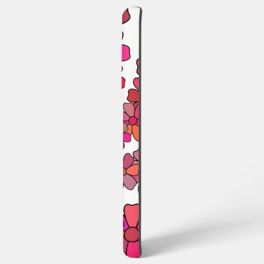 Retro groovy roze mauve bloemen spiraal geometrisc samsung galaxy hoesje (Achterkant horizontaal)