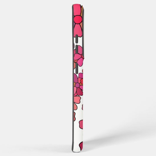 Retro groovy roze mauve bloemen spiraal geometrisc samsung galaxy hoesje (Rechterkant)