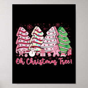 Retro Groovy Roze Oh Kerstboom Cakes Debbie C Poster