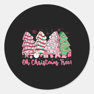 Retro Groovy Roze Oh Kerstboom Cakes Debbie C Ronde Sticker