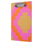 Retro Groovy Roze Oranje Geometrisch Klembord (Links)
