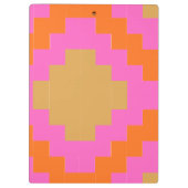 Retro Groovy Roze Oranje Geometrisch Klembord (Achterkant)