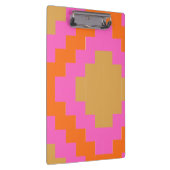 Retro Groovy Roze Oranje Geometrisch Klembord (Rechts)
