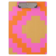 Retro Groovy Roze Oranje Geometrisch