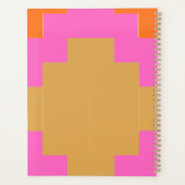 Retro Groovy Roze Oranje Geometrisch School Schrij Planner (Achterkant)