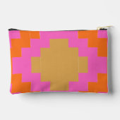 Retro Groovy Roze Oranje Geometrische Potloodtas Etui (Achterkant)