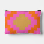 Retro Groovy Roze Oranje Geometrische Potloodtas Etui (Voorkant)