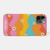 Retro Groovy Roze Regenboog Bloemen  Boho Case-Mate iPhone Case (Achterkant (horizontaal))