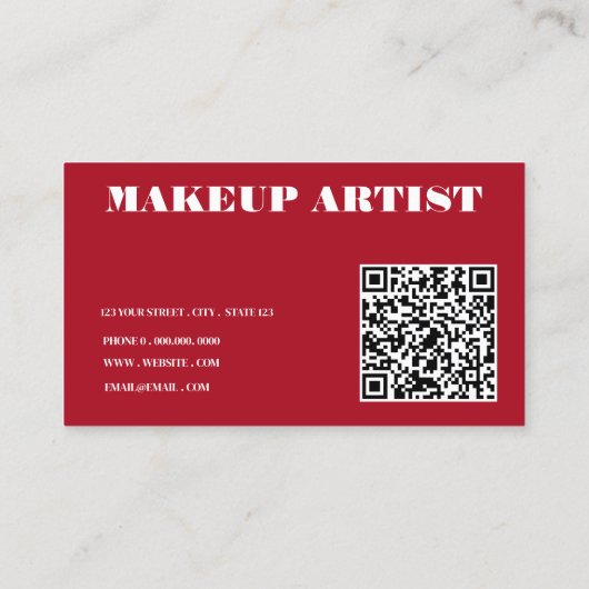 Retro Groovy Roze & Rood Abstracte make-up artist Visitekaartje (Achterkant)