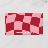 Retro Groovy Roze & Rood Abstracte make-up artist Visitekaartje (Voorkant)