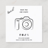 Retro Groovy Roze & Rood Dank u Social Media Vierkante Visitekaartje (Achterkant)