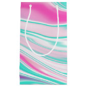 Retro groovy roze swirl marmering klein cadeauzakje (Voorkant)