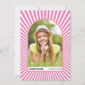 Retro groovy roze zonnestralen 70s geïnspireerd Af Kaart (Achterkant)