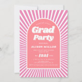 Retro groovy roze zonnestralen 70s geïnspireerd Af Kaart (Voorkant)