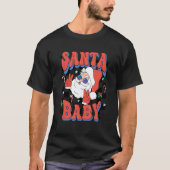 Retro Groovy Santa Claus Rocks Baby Chri T-shirt (Voorkant)