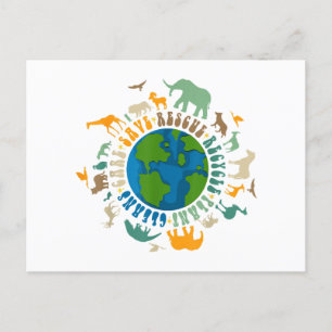 Retro Groovy Save Bees Rescue Animals Recyclen Fun Briefkaart