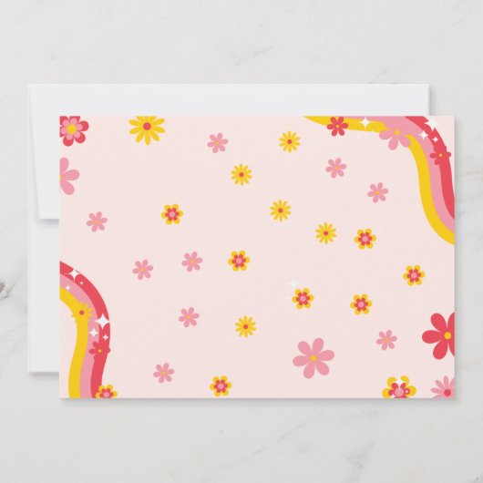 Retro groovy Schaatsen Twin Verjaardag laten we ro Aankondiging (Achterkant)