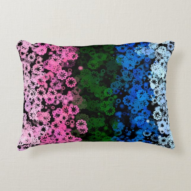 Retro Groovy Schattig Bloemig Omniromantische Prid Accent Kussen (Voorkant)