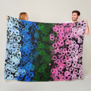 Retro Groovy Schattig Bloemig Omniromantische Prid Fleece Deken