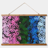 Retro Groovy Schattig Bloemig Omniromantische Prid Hangend Wandkleed (Voorkant 3)