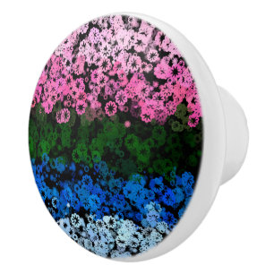 Retro Groovy Schattig Bloemig Omniromantische Prid Keramische Knop