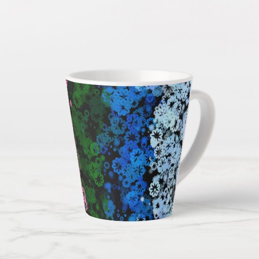 Retro Groovy Schattig Bloemig Omniromantische Prid Latte Mok (Rechterhoek)