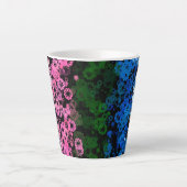 Retro Groovy Schattig Bloemig Omniromantische Prid Latte Mok (Voorkant)
