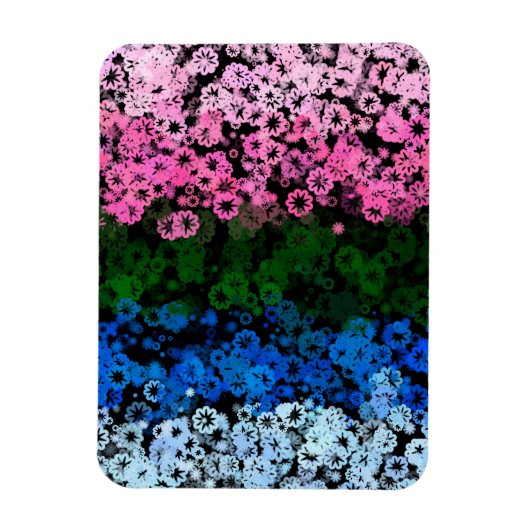 Retro Groovy Schattig Bloemig Omniromantische Prid Magneet (Verticaal)