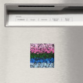 Retro Groovy Schattig Bloemig Omniromantische Prid Magneet (Insitu (Vaatwasser))