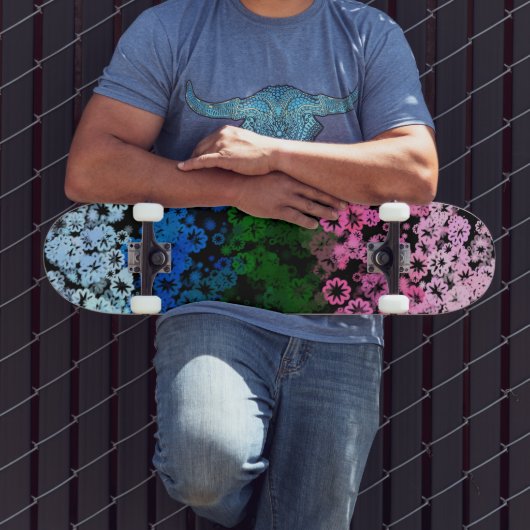 Retro Groovy Schattig Bloemig Omniromantische Prid Persoonlijk Skateboard (Buiten 3)