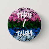 Retro Groovy Schattig Bloemig Omniromantische Prid Ronde Button 5,7 Cm (Voorkant)