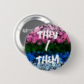 Retro Groovy Schattig Bloemig Omniromantische Prid Ronde Button 5,7 Cm (Voorkant /achterkant)