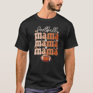 Retro groovy schattig football mama football moede t-shirt