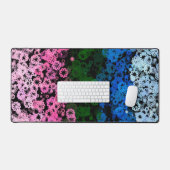 Retro Groovy Schattige Bloemige Omniromantische Pr Bureaumat (Keyboard & Muis)