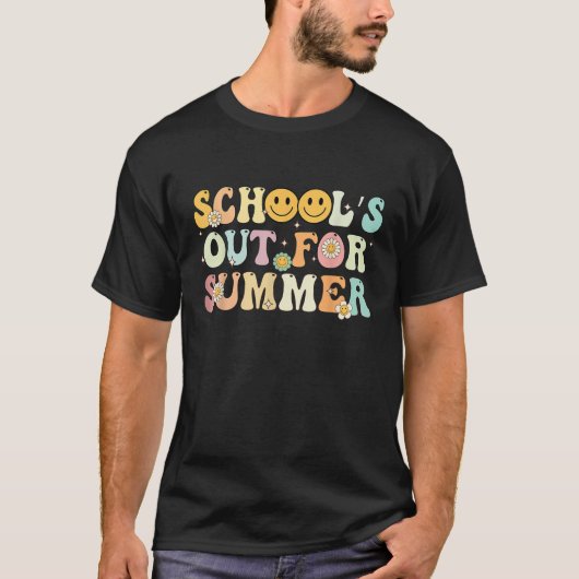 Retro Groovy School is uit voor Summer Afstuderen T-shirt (Voorkant)