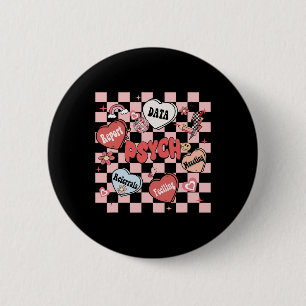 Retro Groovy School Psycholoog Valentijnsdag H Ronde Button 5,7 Cm