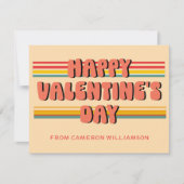 Retro Groovy School Valentijnsdag gepersonaliseerd Feestdagenkaart (Voorkant)