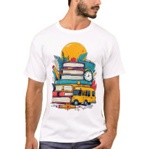 Retro Groovy Schoolspullen Badge T-Shirt