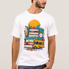 Retro Groovy Schoolspullen Badge T-Shirt
