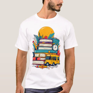Retro Groovy Schoolspullen Badge T-Shirt