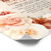 Retro groovy schrift terracotta bloem Tijdscapsule Poster (Hoek)