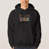 Retro Groovy Senior 24 Klasse van 2024 Afstuderen  Hoodie (Voorkant)